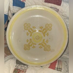 Vintage Mount Clemens Pottery Yellow Floral Dinner Plate